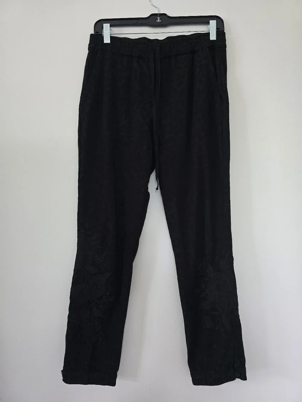 Johnny Was tonal embroidered jacquard joggers Black Size XS